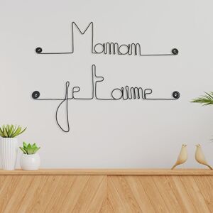 Cadeau Fête des Mères " Maman je t'aime " - Décoration Murale en fil de fer