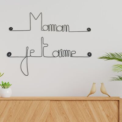 Mother's Day Gift "Mom I love you" - Wire Wall Decoration