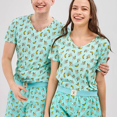 Banana Cats - Organic Cotton Pajama Set Unisex Short