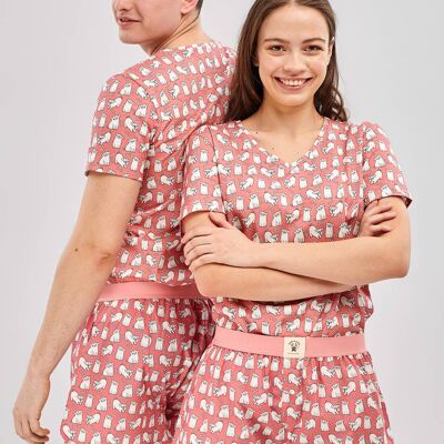 Cute Pugs - Organic Cotton Pajama Set Unisex Short