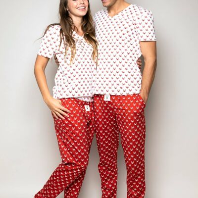 Fancy Deer - Organic Cotton Pajama Set Unisex Long