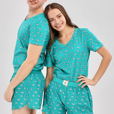 Pink Mood - Organic Cotton Pajama Set Unisex Short