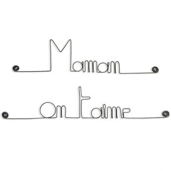 Cadeau Fête des mères "Maman on t'aime" - Décoration Murale en fil de fer 1