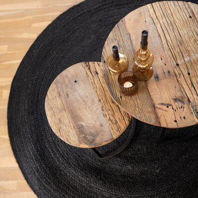 Round rug Black 150cm Floor mat