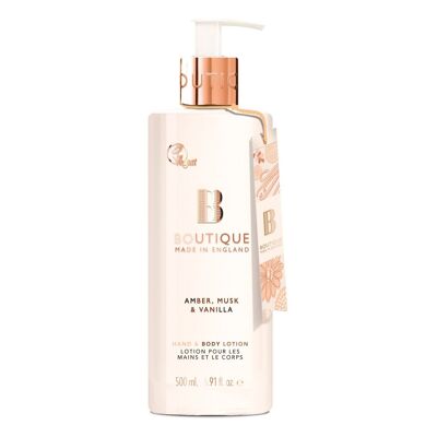 Grace Cole Boutique Lozione per mani e corpo con ambra, muschio e vaniglia 500 ml