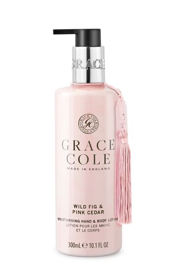 Grace Cole Vegan Wild Fig & Pink Cedar Lotion pour les mains et le corps 300 ml