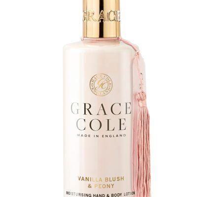 Grace Cole Vegan Vanilla Blush & Peony Lotion pour les mains et le corps 300 ml