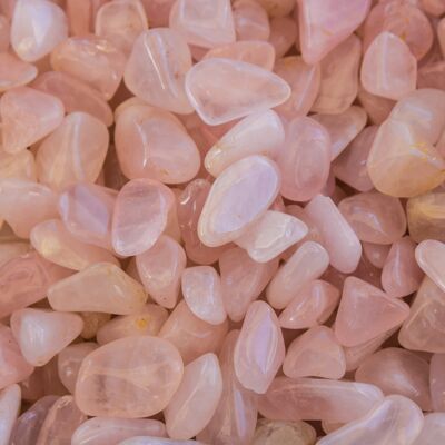 Cristales curativos de piedra de caída pulida de cuarzo rosa - Cantidad 5