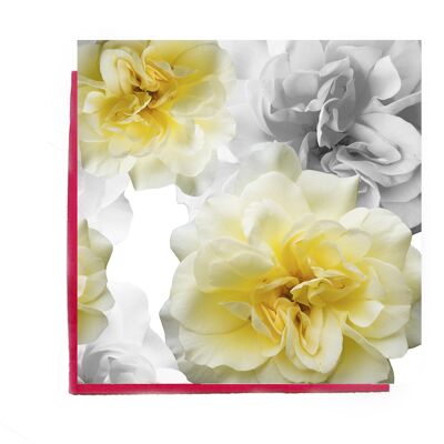 Cartolina d'auguri di rosa gialla - biglietto di auguri floreale