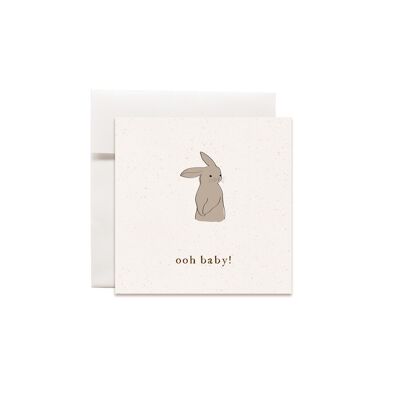 Mini tarjeta de felicitación Conejo ooh bebé!
