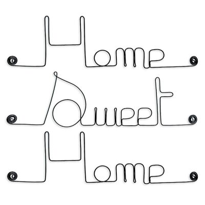 Decorazione da parete in filo metallico: "Home Sweet Home" - da appendere all'ingresso - Gioielli da parete