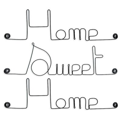 Wanddekoration aus Draht: „Home Sweet Home“ – zum Anstecken im Eingangsbereich – Wandschmuck