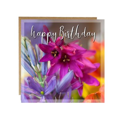 Tarjeta de cumpleaños floral