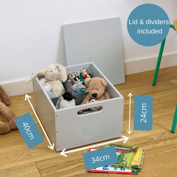 Boîte de rangement pour jouets pour enfants - la boîte de tri Tidy Books. - Gris pale 8