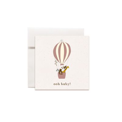 Mini-Grußkarte Heißluftballon Ooh Baby!