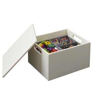 Caja de almacenamiento de juguetes para niños: la caja de clasificación de libros ordenados. - Marfil