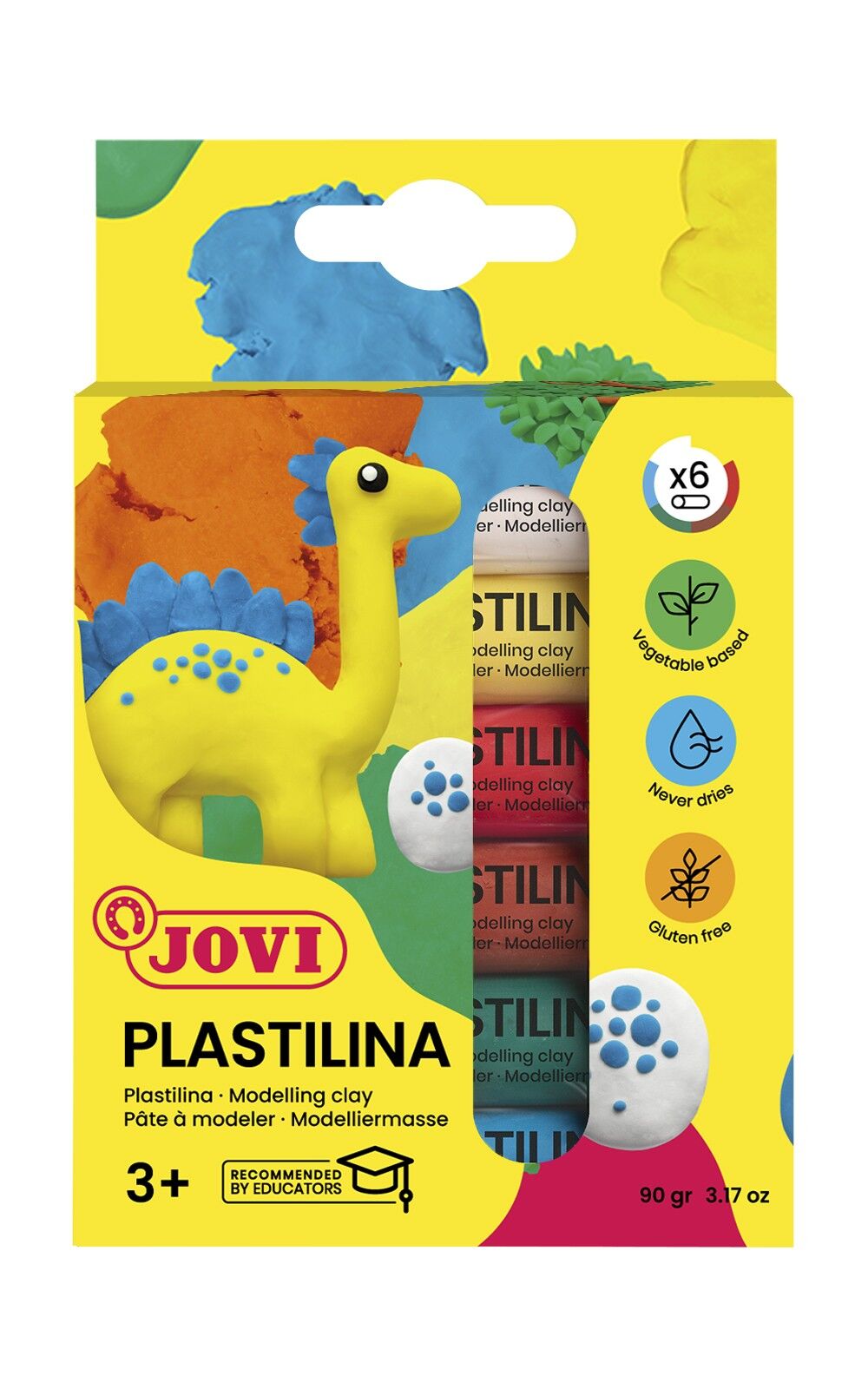JOVI - Pflanzliche Knete, 6 Riegel à 15 Gramm, überbehandelt