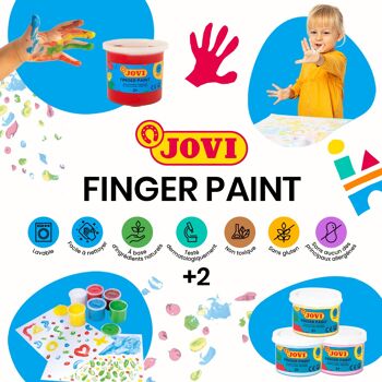 JOVI - Finger Paint, Estuche de 6 botes de 35 ml, Colores pastel, Elaborado con ingredientes naturales 5