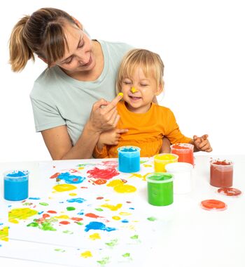 JOVI - Pintura para Dedos, Caja de 6 Botes de 35ml, Colores Surtidos, Elaborada con Ingredientes Naturales 5