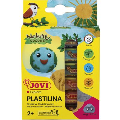 JOVI - Vegetable-based modeling clay, 6 sticks of 15 grams, colors of nature
