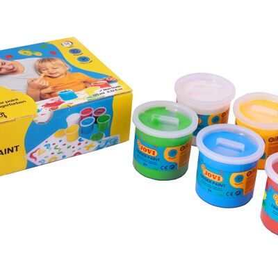 Finger Paint, Jovi Finger Paint, Case of 6 Jars 125ml, Assorted Colours, Made with Natural Ingredients