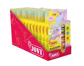 JOVI - Pâte à modeler base végétale, 6 baguettes de 15 grams, couleurs pastel assorties 3