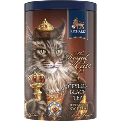 RICHARD TEA, ROYAL CATS, MAINE COON, FINE CEYLON BLACK TEA, 20 MESH PYRAMIDS - gift package, gift for family, gift for friends, gifts for parents, New Year gift