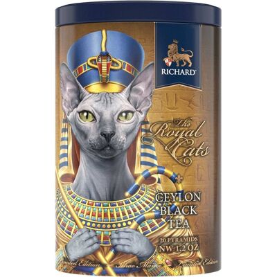 RICHARD TEA, ROYAL CATS, SPHYNX, FINE CEYLON BLACK TEA, 20 MESH PYRAMIDS -  gift package, gift for family, gift for friends, gifts for parents, New Year gift