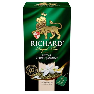 RICHARD TEA, ROYAL GREEN JASMINE, green tea with jasmin 25 TEA BAGS