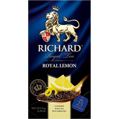 RICHARD ROYAL LEMON, flavoured black tea in sachets, 45 g