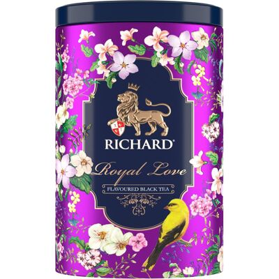 Royal Love, flavoured loose leaf black tea 80g, tin, VIOLET