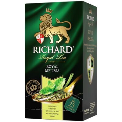 RICHARD TEA, ROYAL MELISSA, green tea with melissa and lemongrass, 25 TEA BAGS