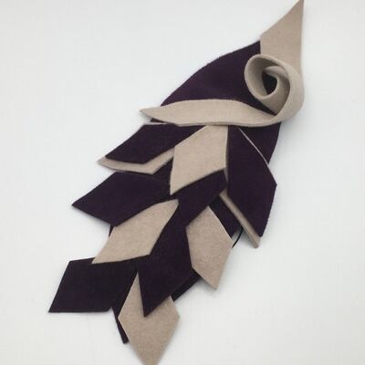 Adele - Headband of purple and beige felt shapes - Purple - Headband - Felt