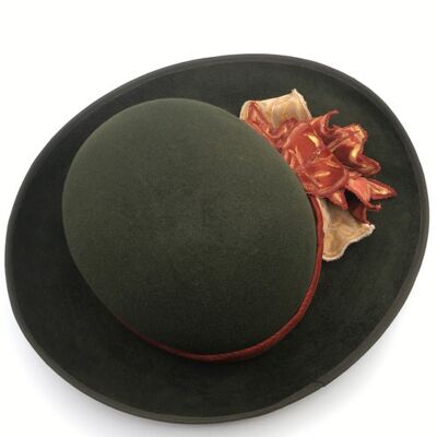 Autumn leaves - Green peach-bloom fur felt hat - Green - Hat - Felt