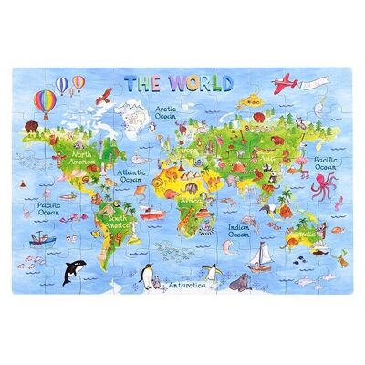 Big World Map Floor Puzzle (48 pieces)