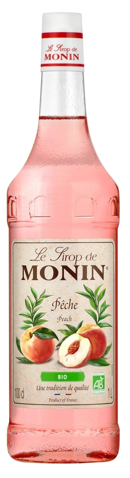 Le Sirop Pêche Bio de Monin - Arômes Naturels - 100cl