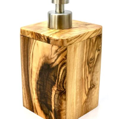 Soap dispenser ENJOY with dispenser made of stainless steel olive wood