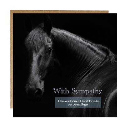 Pferd mit Trauerkarte - Verlust Ihrer Pferdekarte