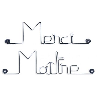 Cadeau de fin d'année scolaire "Merci maître" - Décoration Murale en fil de fer à punaiser - Bijoux de Mur