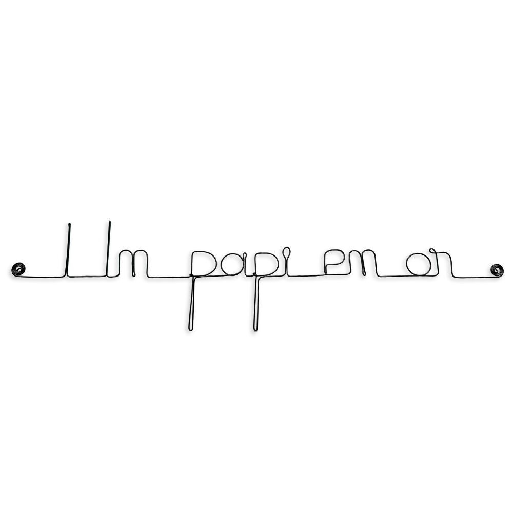 Cadeau Fête des Grand-Pères " Un papi en or " - Décoration Murale en fil de fer à punaiser - Bijoux de Mur