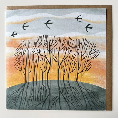 Coming Home Trees Greetings Card