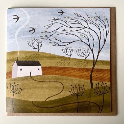 Windy Tree Greetings Card