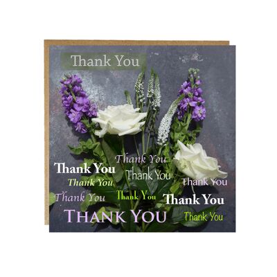 Tarjeta de agradecimiento - Tarjeta de agradecimiento floral Prett