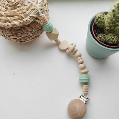 Astral wood pacifier clip -mint