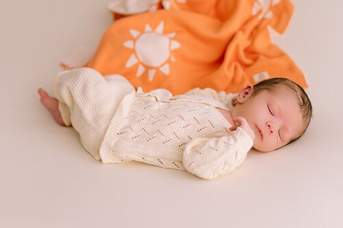 Manta bebé sol naranja
