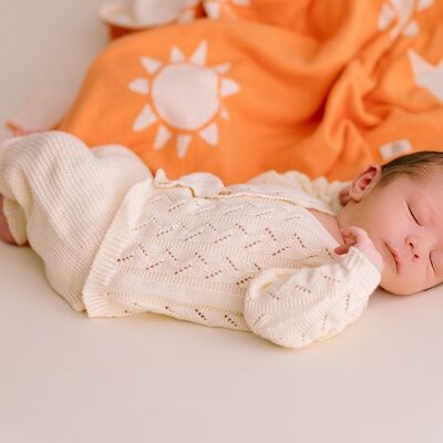 Manta bebé sol naranja