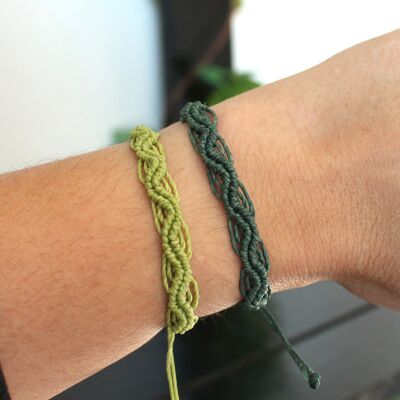 Bracelets macramé double ondulé