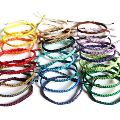 Simple friendship bracelets - handmade unisex bracelets made of wax cord