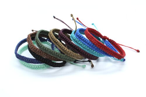 Macrame surfer bracelets - handmade unisex bracelets made of wax cord