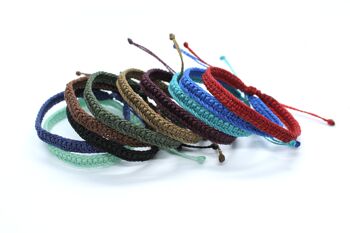 Bracelets de surfeur en macramé - bracelets unisexes faits à la main en cordon de cire 1